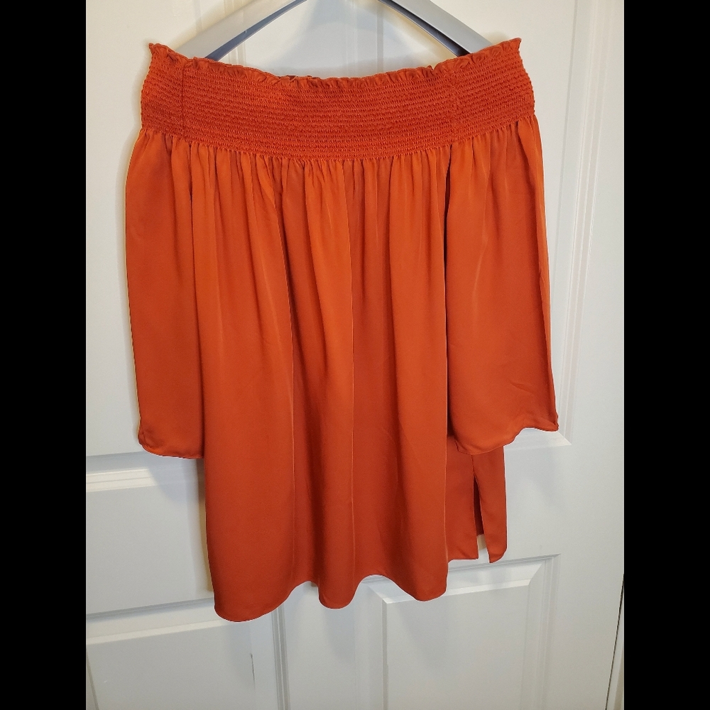 Theory Off The Shoulder Top Color: Rust Orange Si… - image 2
